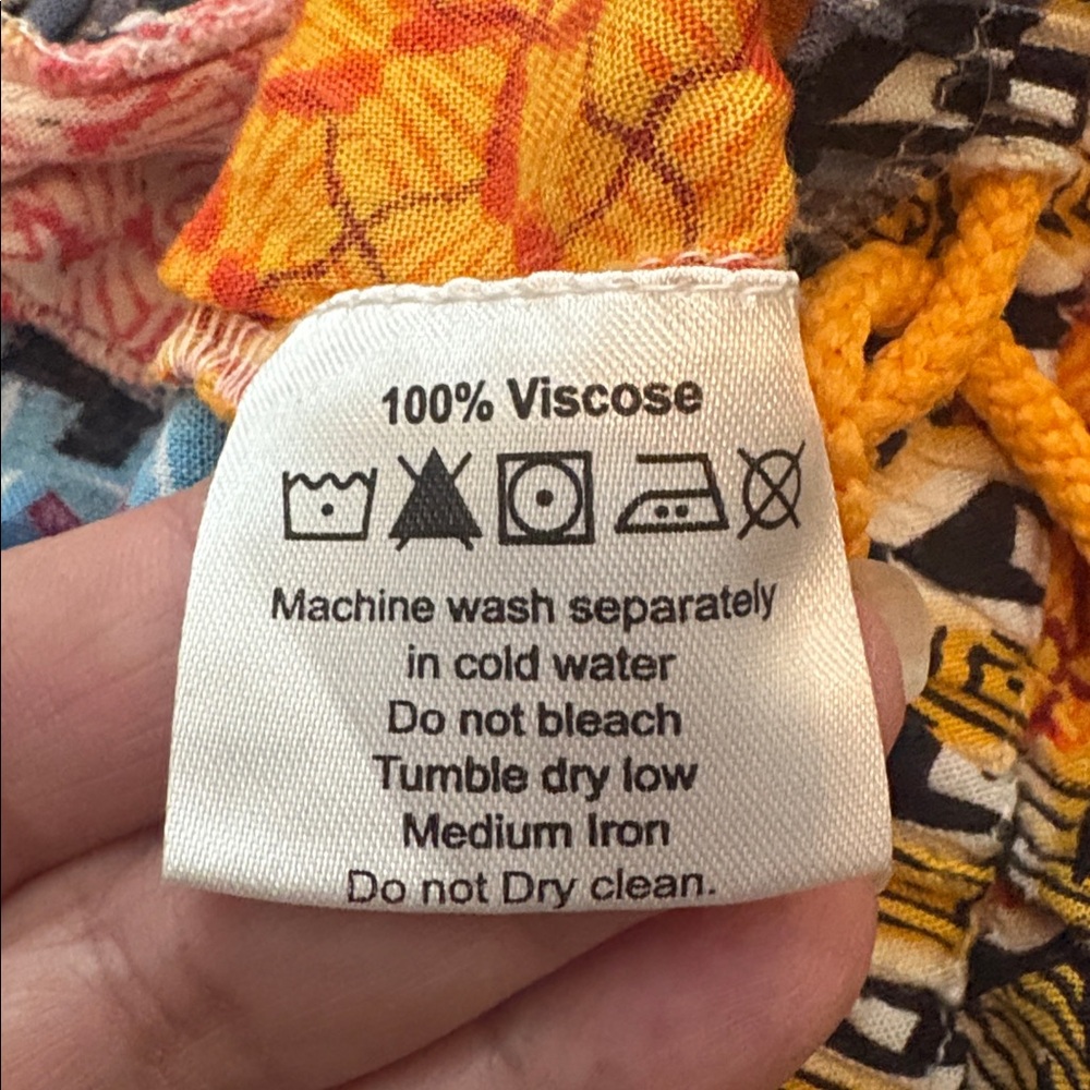 Earthbound Patchwork Shorts Side Pockets Elastic … - image 6